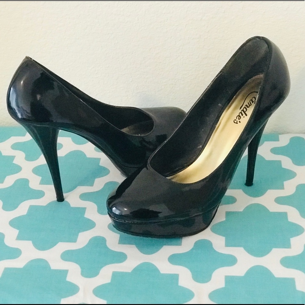 Candies Black patent stilettos